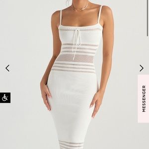 House of CB GIA Ivory Knit Midi Dress